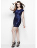Tutu Sheer Neckline Coral Beaded Tulle Knee Length Prom Dress
